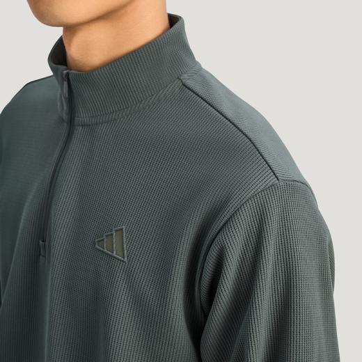 Adidas阿迪达斯TH WAFFLE HZ SWEATSHIRT 华夫格针织半拉链运动休闲宽松卫衣套头衫KR2554 商品图4