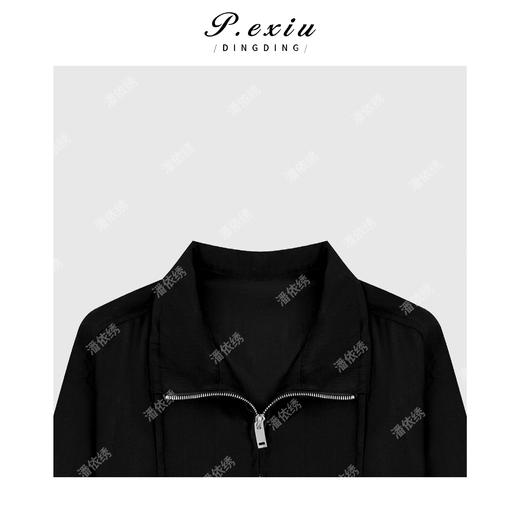 03-2潘依绣丁丁宠粉复古时髦立领抽绳拉链短外套Q6544 商品图2