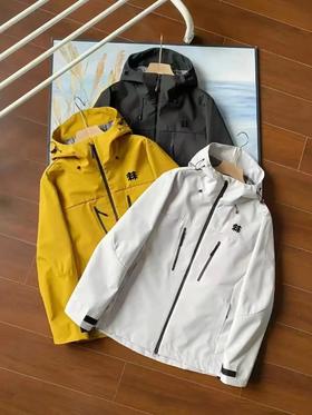F030113多功能户外休闲防风防雨宽松连帽运动休闲冲锋衣外套