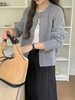 F030152灰色麻花毛衣外套女新款韩版宽松慵懒风软糯针织开衫 商品缩略图8