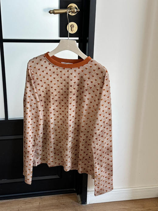 植绒爱心合体针织长袖T恤 商品图8