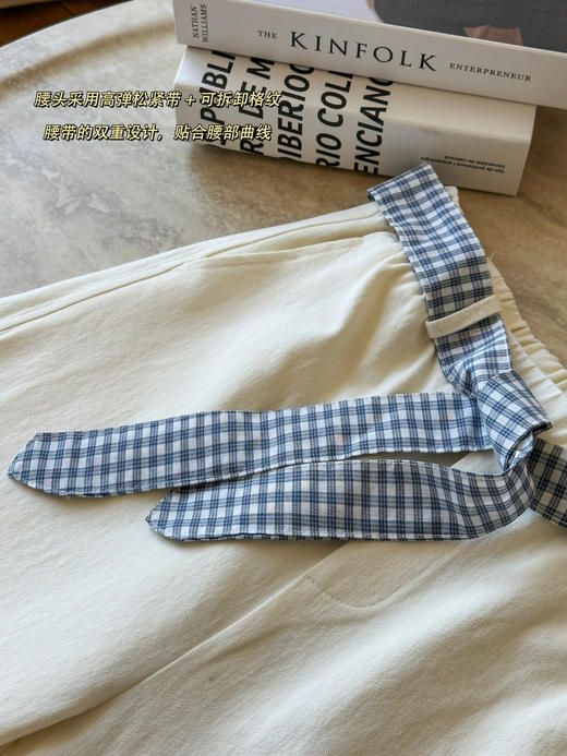 the Bar*章若楠同款格纹拼接阔腿裤 商品图9