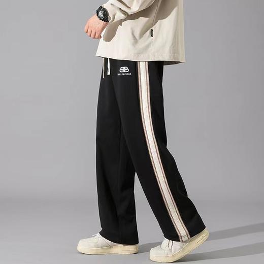 F030182男女同款织带拼接休闲卫裤直筒休闲裤 商品图1
