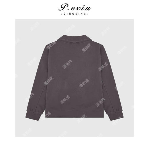 03-2潘依绣丁丁宠粉设计感慵懒减龄格纹拼接兔耳朵系带磨毛长袖卫衣Q38941 商品图1