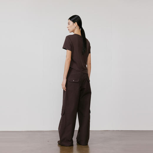 NEELLY纳俪商场同款春新款时尚休闲百搭工装阔腿裤女宽松舒适长裤N26031H01120 商品图1