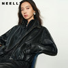NEELLY纳俪商场同款春新款设计感帅气上衣女高级感复古廓形短外套N26014C04411 商品缩略图0