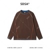 SDSA男装2026新款潮牌街头风明线长袖撞色明线宽松圆领T恤 商品缩略图0