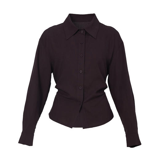 NEELLY纳俪商场同款春季新款休闲百搭翻领衬衫女复古通勤外套N26014B05503 商品图3