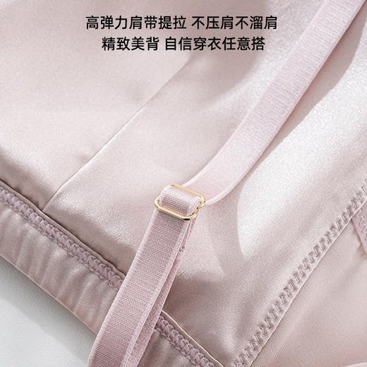 丁摩 真丝文胸弹力缎面V领性感蕾丝收侧乳100%桑蚕丝内衣YY02S303T 商品图3