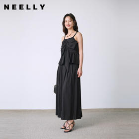 NEELLY纳俪商场同款夏新款时尚无袖吊带上衣两件套女个性百搭套装N26044Z04576