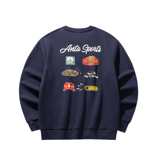 安踏圆领套头衫卫衣男士潮流百搭宽松休闲长袖上衣152618703S-5 商品图0