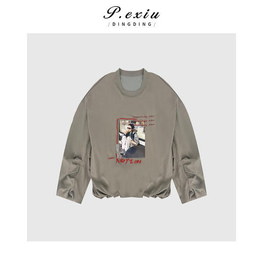 A002潘依绣丁丁宠粉百搭圆领印花长袖卫衣Q33991 商品图0