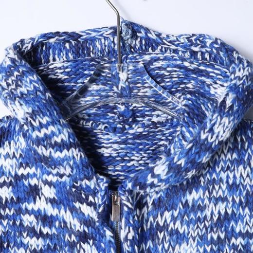 SDSA男装2026新款潮牌慵懒风针织开衫男女同款花纱连帽拉链毛衣 商品图1