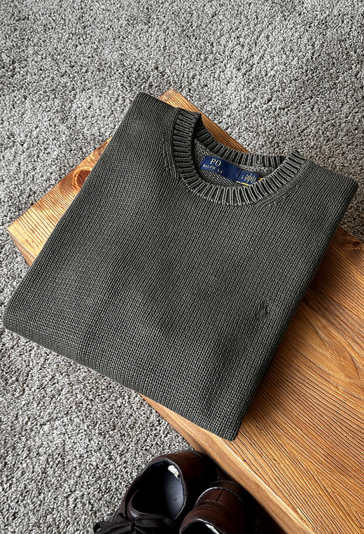 单品包邮单品包邮 THS-RL马球 男装新款成衣染色棉质针织衫 AM1191 商品图4