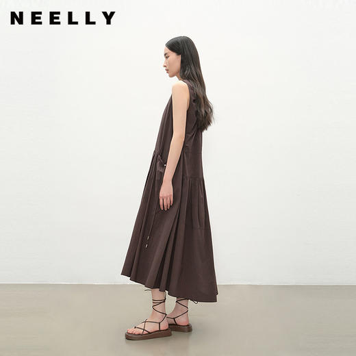 NEELLY纳俪商场同款夏季新款复古圆领背心连衣裙女宽松休闲长裙N26054Y04618 商品图0