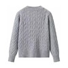 F030152灰色麻花毛衣外套女新款韩版宽松慵懒风软糯针织开衫 商品缩略图1