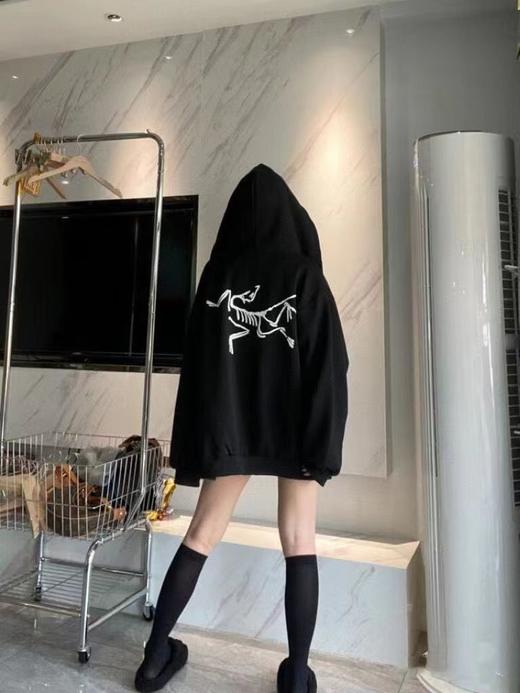 F030119春季款印花前面小LOGO后背大logo纯棉连帽卫衣 商品图0