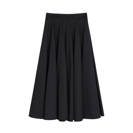 NEELLY纳俪商场同款春新款时尚高腰压褶半身裙女简约休闲A字长裙N26031E01116 商品图3