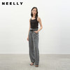 NEELLY纳俪商场同款夏季新款时尚高腰直筒牛仔裤女复古烟灰阔腿裤N26044H04565 商品缩略图0