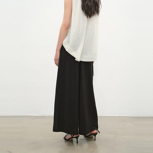 NEELLY纳俪商场同款夏新款随性休闲高腰阔腿裤女百搭个性直筒长裤N26054H04417 商品图2