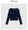 04-6潘依绣丁丁宠粉夏季新款薄款坑条纹纯色针织上衣短外套W9110 商品缩略图0