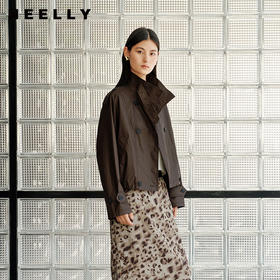 NEELLY纳俪商场同款春季新款宽松廓形短款风衣女气质高级感外套N26024F04402