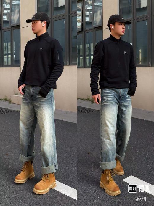 F030145男款立领半开胸内胆半拉链吸湿排汗保暖户外登山徒步上衣 商品图11