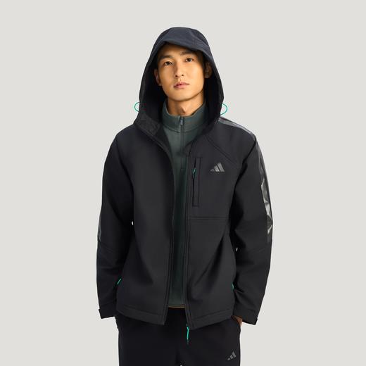 Adidas阿迪达斯TH SOFTSHELL JACKET 拒水保暖运动休闲连帽软壳夹克外套KR2496 商品图0