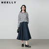 NEELLY纳俪商场同款夏季新款百搭垂感高腰A字裙女随性松弛长裙N26044E04422 商品缩略图0
