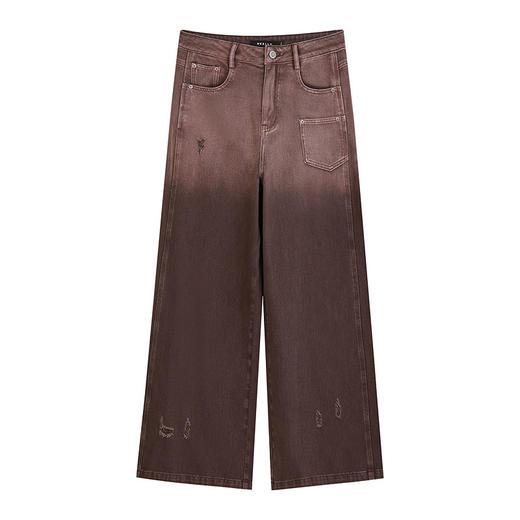 NEELLY纳俪商场同款夏季新款时尚做旧感直筒牛仔裤女百搭简约长裤N26044H04553 商品图3