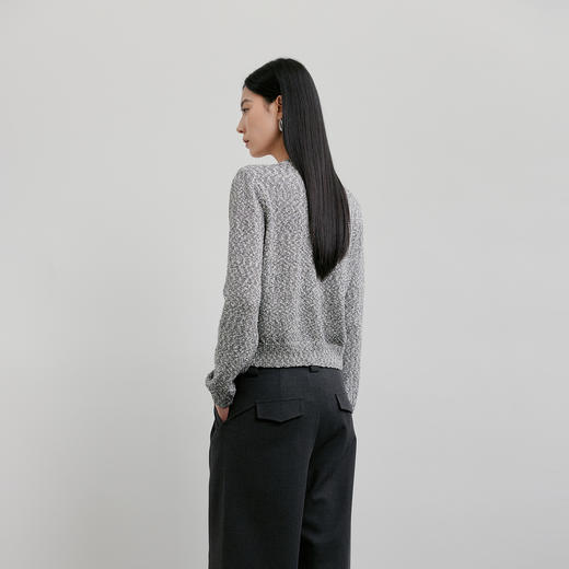 NEELLY纳俪商场同款春季新款小香短款针织开衫女肌理感百搭上衣N26011A01001 商品图1