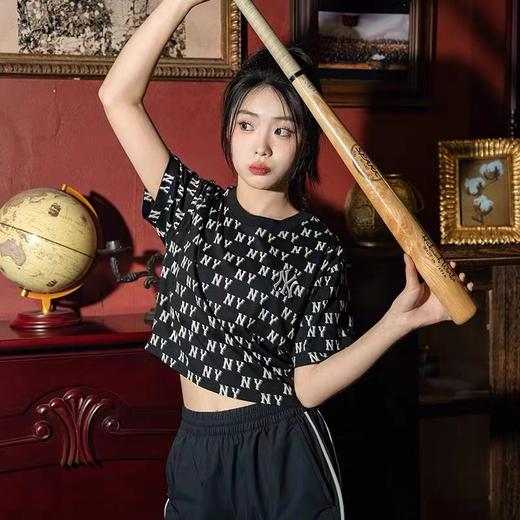 F030168夏季休闲百搭字母满印短款圆领套头T恤 商品图5