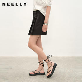 NEELLY纳俪商场同款夏季新款经典学院风百褶裙女显瘦遮胯百搭短裙N26044E04525