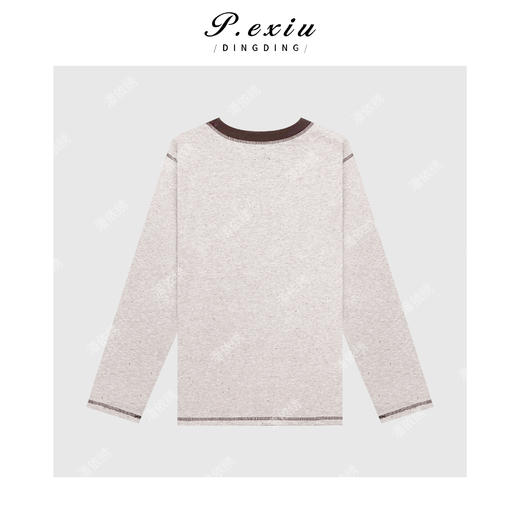 04-6潘依绣丁丁宠粉早春圆领爱心字母刺绣长袖上衣Q14300 商品图1