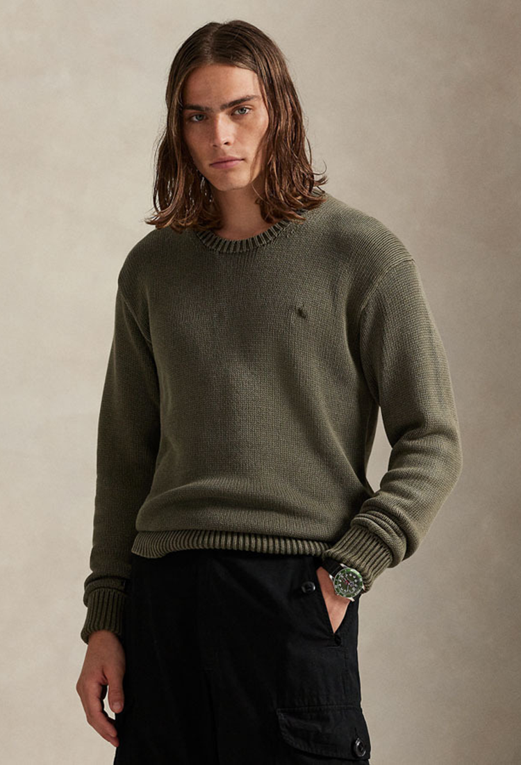 单品包邮单品包邮 THS-RL马球 男装新款成衣染色棉质针织衫 AM1191