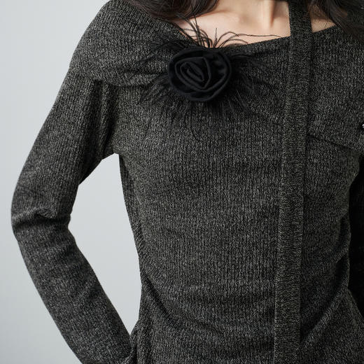 NEELLY纳俪商场同款春新款设计感精致时尚套装女针织衫半裙两件套N26014Z05505 商品图2