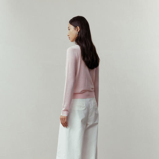 NEELLY纳俪商场同款春新款休闲圆领假两件针织开衫女简约舒适上衣N26012A01025 商品图1