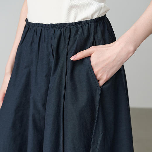 NEELLY纳俪商场同款夏季新款百搭垂感高腰A字裙女随性松弛长裙N26044E04422 商品图2