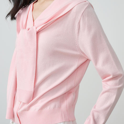 NEELLY纳俪商场同款春季新款粉色披肩针织衫女显白亲肤软糯上衣N26014A03311 商品图2