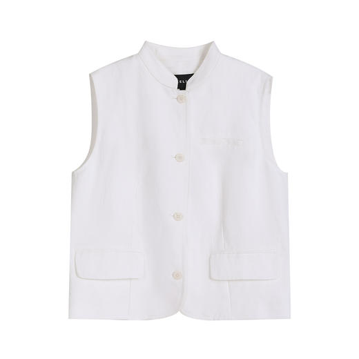 NEELLY纳俪商场同款春新款简约休闲通勤短马甲女百搭舒适叠穿上衣N26031D01114 商品图3