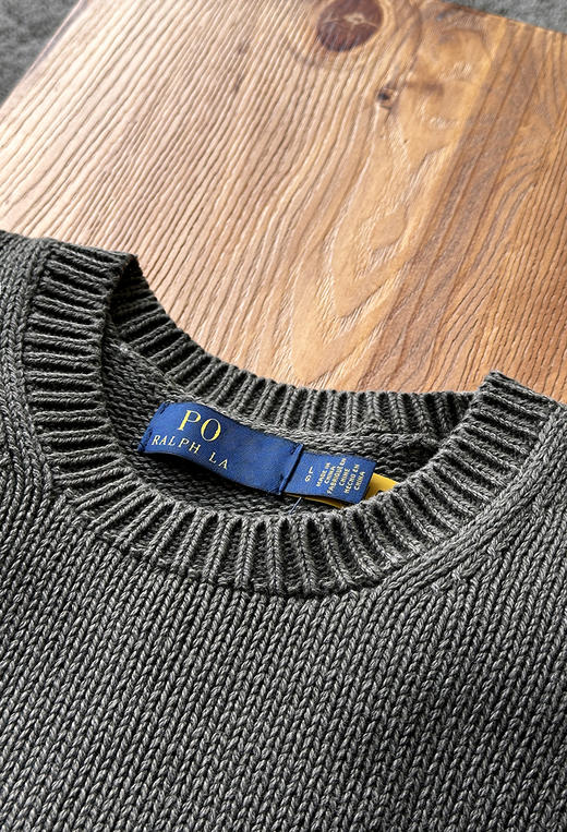 单品包邮单品包邮 THS-RL马球 男装新款成衣染色棉质针织衫 AM1191 商品图5