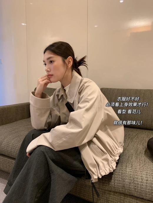 一店z 杨幂时装周同款！巴恩高智风！LOE～拼皮抽绳短款气球夹克 商品图5