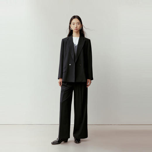 NEELLY纳俪商场同款春新款时尚慵懒休闲西装裤女立体直筒松弛长裤N26023H01097 商品图2