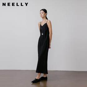 NEELLY纳俪商场同款春季新款时尚简约吊带长裙女显瘦休闲叠穿长裙N26031Y01122