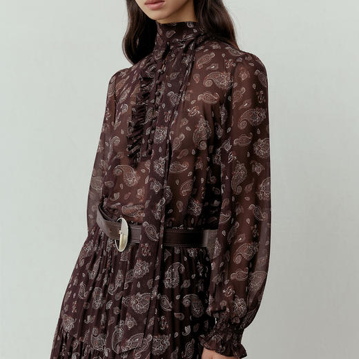 NEELLY纳俪商场同款春季新款复古精致系带飘逸衬衫女优雅百搭上衣N26012B01032 商品图2