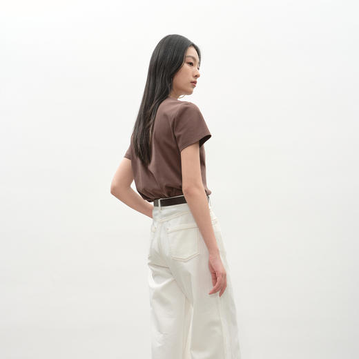 NEELLY纳俪商场同款夏季新款百搭字母印花T恤女简约时尚短款上衣N26044T04539 商品图1