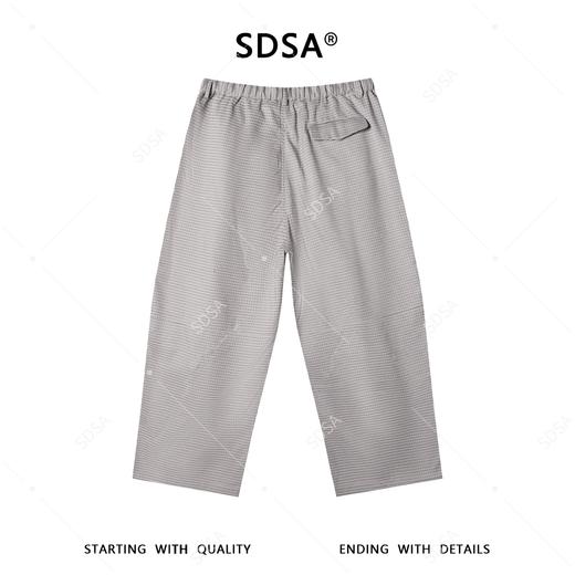 SDSA男装2026新款潮牌日系褶皱休闲裤男女同款细格纹阔腿裤 商品图4