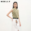 NEELLY纳俪商场同款夏季新款格纹POLO领无袖针织衫女时尚百搭毛衣N26044A04512 商品缩略图0