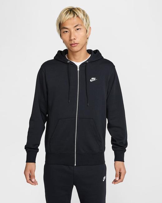 Nike耐克 Club 男子全长拉链开襟法式毛圈连帽衫FN3885-010 商品图0