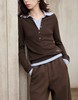 高智气质复古修身假两件绵羊毛莱赛尔POLO翻领衬衫 商品缩略图2